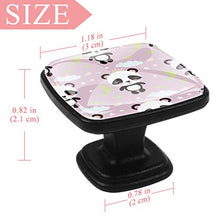 Home - Set di 4 pomelli quadrati per armadietti da cucina, credenze, mobili, mobili, cassetti, cassettiera, cassettiera, motivo: orso panda con corona