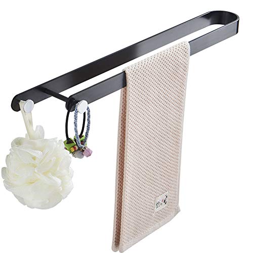 Feixunfan Portasciugamani Premium in Acciaio Inox Portasciugamani Autoadesiva Rack in Bagno Nero Opaco per Home Hotel (Color : Black, Size : 65cm)