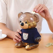 Greatangle-UK Romanzo Creativo per Bambini Moneta salvadanaio Decorativo Simpatico Orso Design plastica Soldi centesimi Risparmio Leggero