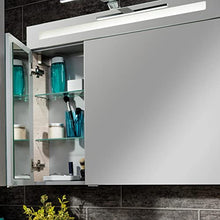 FACKELMANN B.Clever - Set di mobili da bagno 3 pezzi, 90-120 cm, in frassino con lavabo in marmo, con armadietto a specchio a LED