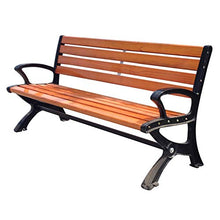 Panca da giardino per esterni sedia per il tempo libero, robusta panca da balcone con schienale e braccioli, staffa in ghisa resistente alle intemperie, Anticorrosivo Panchina in legno massell