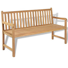 Tidyard Panca da Esterni in Legno di Teak, Panchina Giardino 150x62,5x90 cm