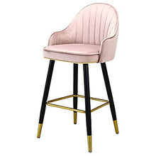 TRGCJGH Sgabello da Bar in Velluto Gambe in Legno Massello Poggiapiedi Sedia Cucina Sedile Colazione （Gamba Effetto Ottone） Sgabelli da Bar,C-65CM