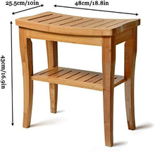 Sgabelli da Doccia in bambù in Legno con ripiano portaoggetti Panca Antiscivolo Sgabello da Bagno per Donna Incinta 48 25,5 43 cm 0107