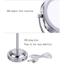 Specchio per Il Trucco, Specchi per Il Bagno Specchio per Il Trucco Specchio da 6 Pollici con LED e ingrandimento 5X, ingrandimento (Colore: Argento, Dimensioni: 6 Pollici)