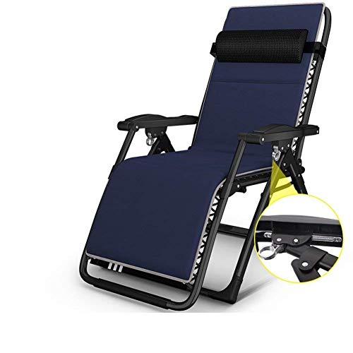 FACAZ Sedia a Sdraio Lettino Prendisole Zero Gravity Lettini, sedie da Giardino reclinabili da Giardino all'aperto, per Campeggio sulla Spiaggia con Cuscini Supporta 200 kg (Colore: Blu)