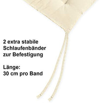 Gräfenstayn® Set di 4 Cuscini di Seduta 40x40x3cm con Cinghie di ritenzione per Interni ed Esterni con Guarnizione Oeko-Tex - (Crema)