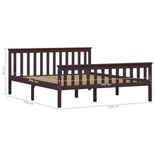 SKM Giroletto Marrone Scuro in Legno Massello di Pino 160x200 cm (26.7kg)
