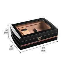 CHOU XIAO Humidor Cigar Humidors - Cigar Box Mellow Cedar Glass Trasparente Window Piano Painted Cigar Cabinet Black Dimensioni: 330x230x100mm .Deposito Perfetto dei Tuoi sigari