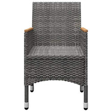SKM Set Bistrot Giardino 3 pz Polyrattan e Vetro Temperato Grigio (11.4kg) Grigio-8365