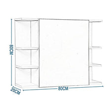 EUGAD Armadietto a Specchio da Bagno Mobiletto Pensile a Parete con 8 Mensole 80x20x60cm Bianco 0134WY