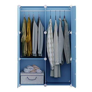 Locker Gitter Armadio Armadio 2-Hanging Archivi Rimovibili di Plastica Scaffali 6 Porte Abbigliamento Home Camera Blu 75X47X111CM MUMUJIN