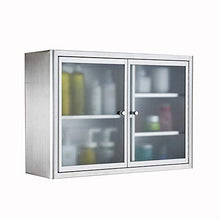 JOMSK Scaffale per Il Bagno Bagno Governo della Medicina pensile in Acciaio Inox pensile con Ripiani Regolabili (Color : Silver, Size : 80X60X30CM)
