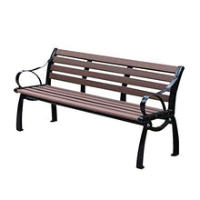 Panchina da giardino per terrazza all'aperto, sedia da parco, struttura in legno massello anticorrosivo e alluminio pressofuso, sedia da portico resistente alle intemperie, panca lounge da esterno