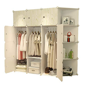 Locker Armadio 3-Hanging Archivi Rimovibili di Plastica 12 Porte A 4 Gitter Angolo Scaffali Abbigliamento Home Camera 147X47X147CM MUMUJIN