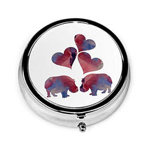 Hippo Art - Contenitore rotondo per pillole, 3 scomparti, in metallo, per medicina e vitamine, per viaggi all'aperto