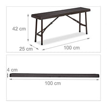 Relaxdays Panchina Pieghevole, Set da 2 Panche da Birreria Terrazza & Giardino, Effetto Legno, HLP 42x100x25 cm, Marrone