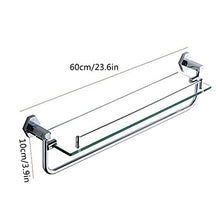Mensola in Vetro Temperato Mensola da Bagno Quadrata con Portasciugamani e Binario a Parete Superficie in Rame Placcato Cromato Doccia Caddy Organizer Bath