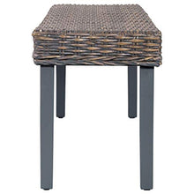 vidaXL - Panchina in rattan e legno di mango, 110 cm, colore: Grigio naturale Kubu