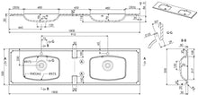 Set di mobili da bagno Colossos 180 4 pezzi con specchio a LED antracite venato