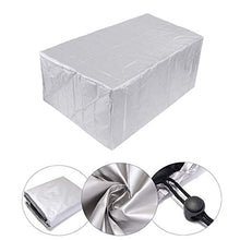 CH-GTJ Copertura Tavolo Esterno Giardino, Tessuto 420D Oxford Telo Copritavolo da Esterno Impermeabile Anti Vento Copertura Mobili da Giardin Copri Tavolo da Esterno,Argento,330x220x90cm