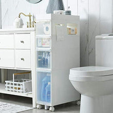 WGZ - Mensola da bagno a pavimento con fessura per il bagno, a pavimento, stretto armadietto per bagno, WC, mensola portaoggetti con fessura per WC laterale
