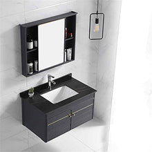 GFBVC Mobile Lavabo Mobile da Bagno Combinazione Tavola da Parete Tavola da Parete Piccolo Apartment Apartment Vanity Specchio Armadio Facile da Pulire (Color : Black, Size : 48x80x48cm)
