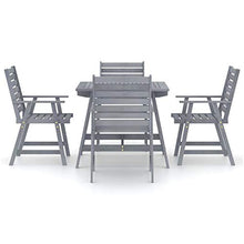 FAMIROSA Set Pranzo da Giardino 5 pz in Legno Massello di Acacia Grigio-7853