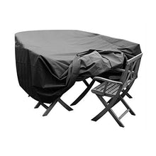 GREEN CLUB Housse de protection pour salon de jardin table + 6 chaises - 245x165x65 cm - Anthracite