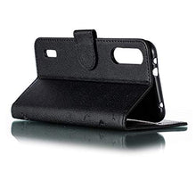 Robinsoni Custodia Compatibile con Xiaomi CC9E Case Portafoglio Cover Libro Case Piuma Stampato Pelle PU Antiurto Case Wallet Taccuino Cover Libretto Cartone Animato Case Folio Flip Cover Nero
