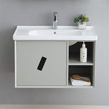 Set di Mobiletti Specchio e Lavabo Simple Mirror Armadietto per Mobile da Bagno Combinazione Moderna Legno massello di Legno Armadio con Lavaggio in Ceramica lavabo vanità