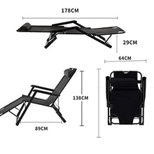 WANGLXFC Sedia A Sdraio, Lettino da Giardino Reclinabile per La Spiaggia, Piscina, Patio Esterno, Campeggio, Reclinabile da Giardino Pieghevole, Black