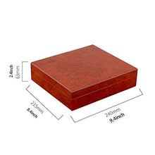 Handmade Cigar Box, Legno di Cedro Cigar Box Controsoffitto (con Umidificatore E Igrometro), può Contenere 25 Cigars, 9.4X8.4X2.4 inch Lxwxh