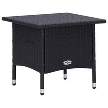 SKM Set Divani da Giardino 3 pz con Cuscini in Polyrattan Nero (30kg)