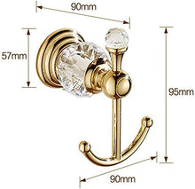 Ghelf Asciugamano d'asciugamano d'asciugamano d'asciugamano d'abito europeo Gancio, Base di cristallo nascosta Montatura a parete Bagno in lega di zinco Costruzione di lusso lucido oro finito in stile