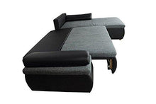 AVANTI TRENDSTORE - Himala - Divano ad Angolo con Funzione Letto e cassettone Integrato, in Similpelle Nera e Microfibra Grigia, Dimensioni: Lap 274x85x180 cm - Arredi Casa