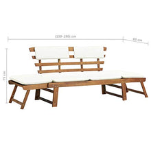 vidaXL Legno Massello di Acacia Lettino Prendisole Panca da Giardino Sdraio