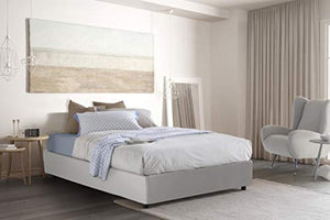 Talamo Italia Letto contenitore Matrimoniale Silvia Sommier, Made in Italy, Letto con rivestimento in ecopelle, Apertura frontale, adatto per materasso cm 160x200, Bianco