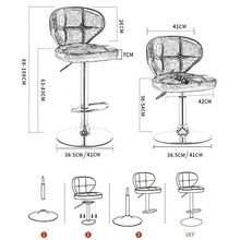 Set di Sgabelli in Pelle PU Set di 2 Sgabelli A Barre Girevoli da Cucina A Domicilio con Schienale, Sedie Ad Alto Bar White-High Stool -Large