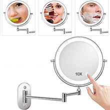 Specchio Home 10X Montaggio a Parete ingrandimento 2-Face Touch Dimbolenza LED LED Vanity Bagno 360 ° Girevole
