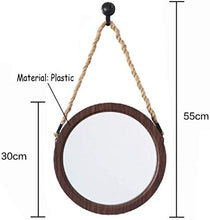 Yhtech. Trucco Specchi Retro specchio appeso Con corda della canapa parete decorativo Specchio | Bathroom Specchio | Parete Vanity trucco e la rasatura Specchio | montatura Plastica Circle specchio pi