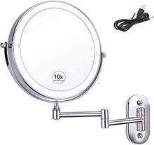 Specchio da bagno, anti-appannamento, specchio da Specchio da bagno a led illuminato impermeabile, specchio per il trucco illuminato a LED a parete, spina USB, luci dimmerabili da 8 pollici touch scre