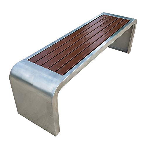 Panchina da esterno in acciaio inox, panchina da parco, Panchina del parco all'aperto in legno di plastica anticorrosiva, Panchine all'aperto sulla terrazza del cortile, Adatto per prato, veranda