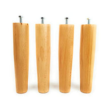 viglietti Set di 4 Pezzi Piedi Faggio con Bulloni per Reti a Doghe in Legno, H 25 cm