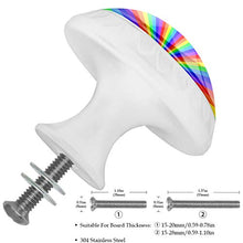Rainbow Rotary Nest 4 PCS Pomelli per Porta, Pomolo per Mobile, Pomelli per Mobili con Viti, Maniglia per Armadietto, Pomelli per Porta, Pomelli per Cassetti per Porta, Armadio, Cassetto e Credenza