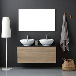 Kiamami Valentina MOBILE BAGNO CON TOP IN LEGNO ANTRACITE E LAVABO DA APPOGGIO DOPPIO | SOLE