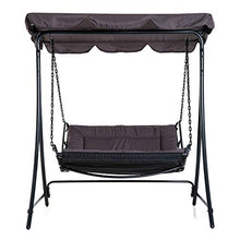 Outsunny Dondolo 2 Posti da Esterno, Giardino, Balcone o Terrazzo con Tettuccio in Poliestere Nero, 160x117x173cm
