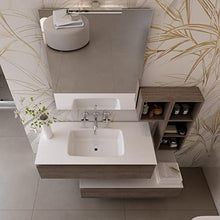 bonussi Mobile Bagno Sospeso 149-160 cm Lavabo Specchio Pensile e Cassettone Kelly Rovere