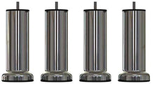 MEGALUXFRANCE - 4 piedi per letto in acciaio cromato, altezza 150 mm, diametro 51 mm, con base Ø 70 mm