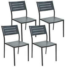 RD ITALIA Set 4 Sedie da Giardino 46x58x84 cm in Acciaio Dorio Antracite